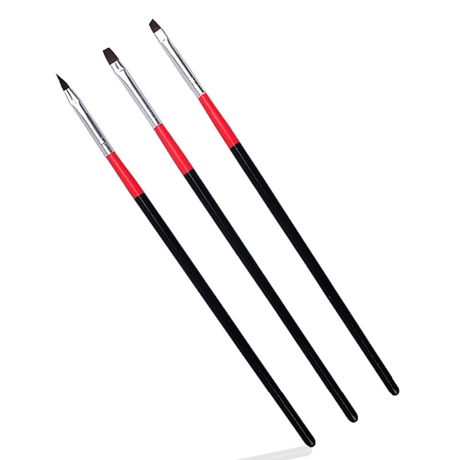 Набір пензлів для моделювання YRE Set of Brushes For Modeling 3 шт. червоно-чорна ручка