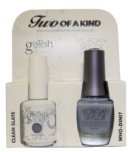 Набір лак+гель-лак Harmony Two of a Kind Kit by Gelish пилово-сірий, емаль