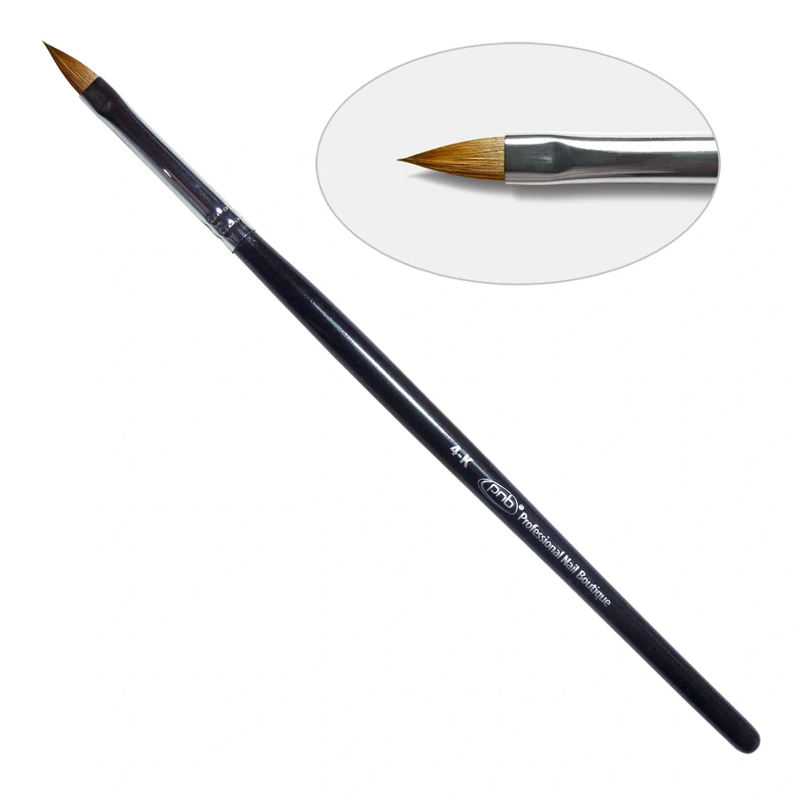 Пензлик для гелю пелюсток PNB 4G Brush For Gel Oval Sharp 4-к