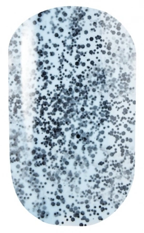 Лак Naomi Nail Lacquer 286 Naomi блідо-блакитний з чорними вкрапленнями 12 мл