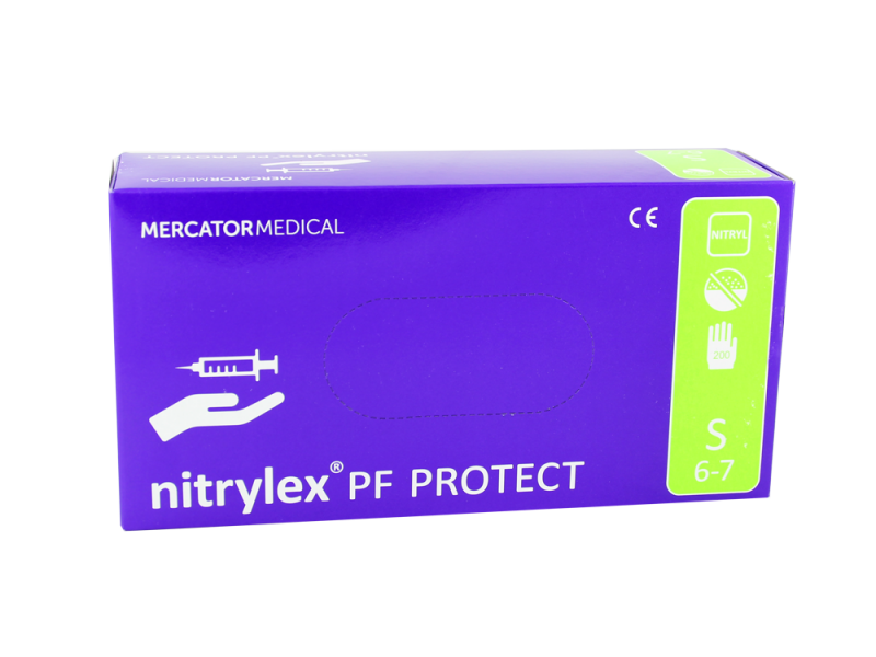 Одноразові захисні рукавички Mercator Medical Nitrilex PF Protect Gloves (S 6-7)