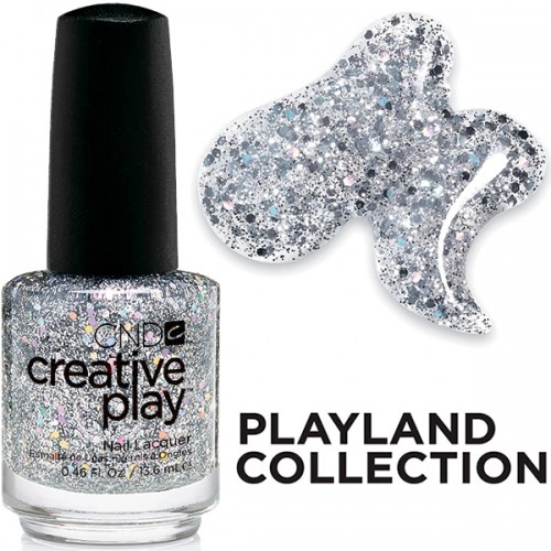 Лак CND Creative Play Creative Play 498 Blung Toss сріблясті блискітками різних розмірів 13,6 мл