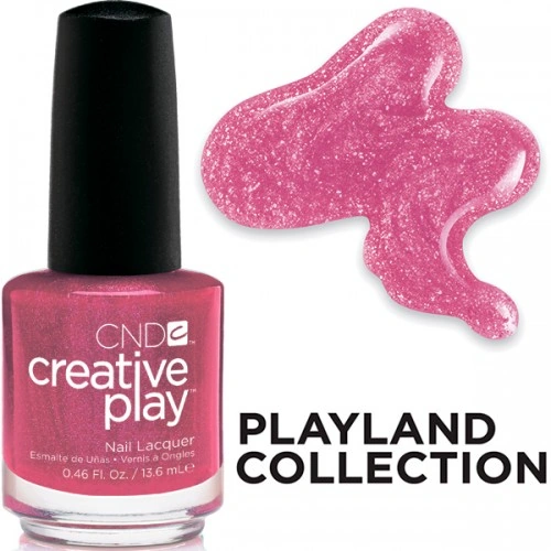 Лак CND Creative Play Creative Play 496 Cherry-Glo-Round рожева фуксія з блискітками 13,6 мл