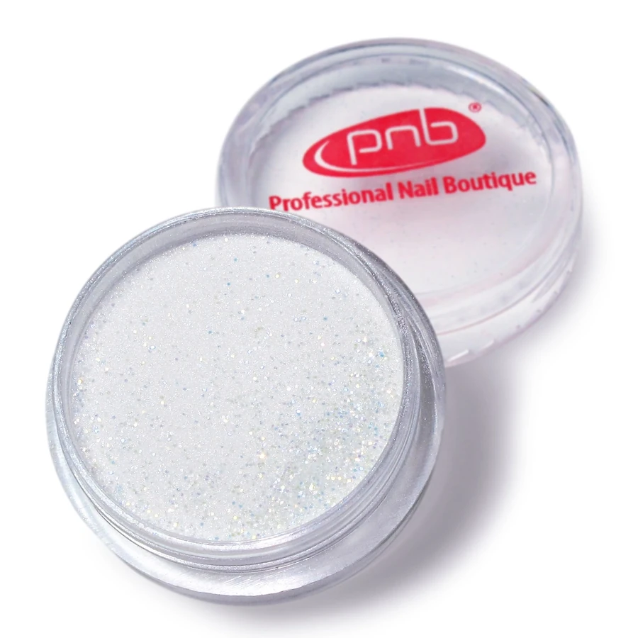 Кольорова акрилова пудра PNB Color Acrylic Powder 02 Silver Glitter срібний блиск 2г