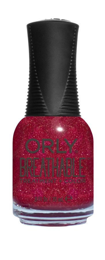 Лак + лікування ORLY Breathable Stronger Than Ever червоно-малиновий з блискітками 18 мл