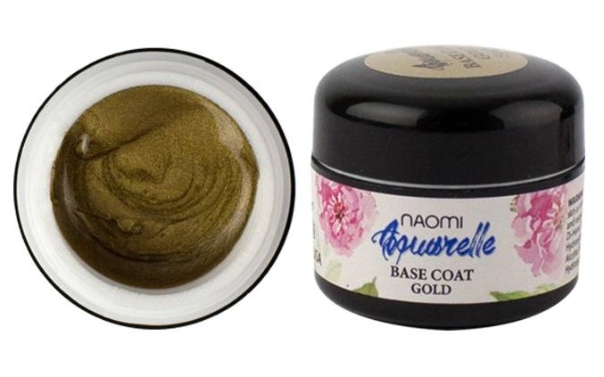 База під акварельні гель-лаки Naomi Aquaurelle Base Coat Gold золото 5 г