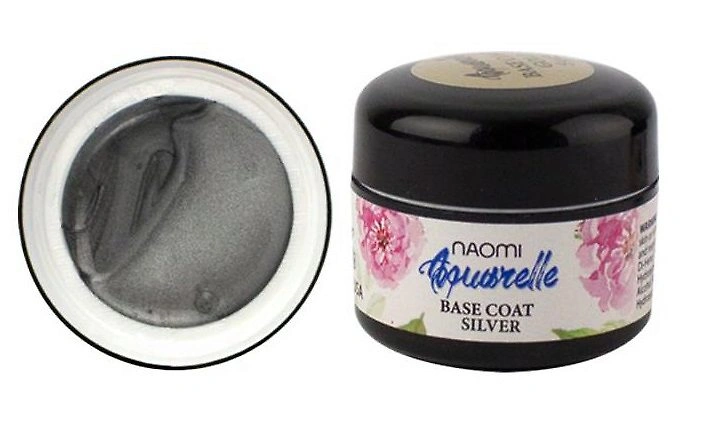 База під акварельні гель-лаки Naomi Aquaurelle Base Coat Silver срібло 5 г