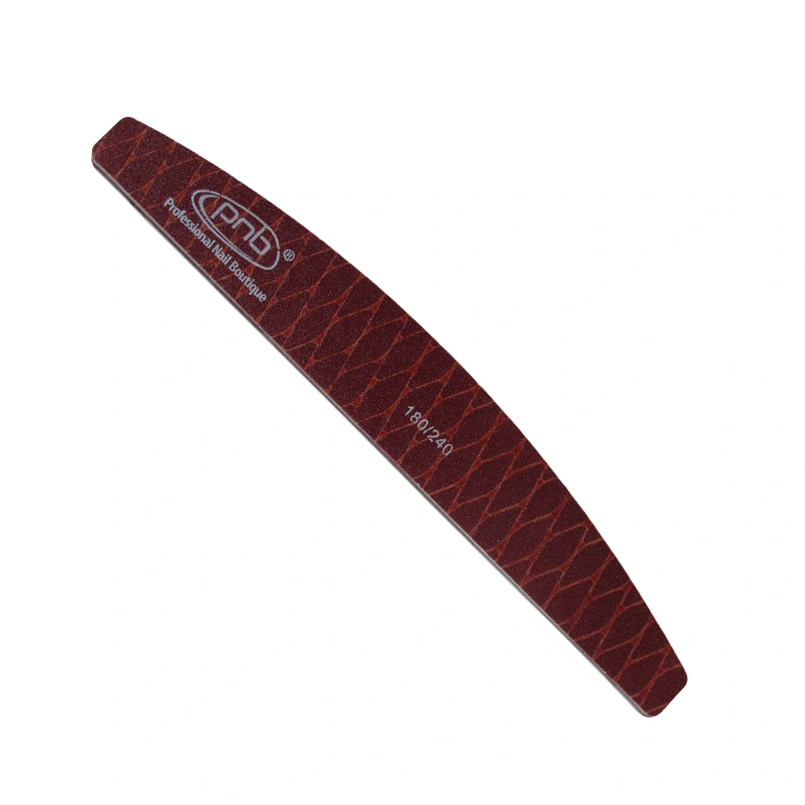 Пилка для натуральних нігтів Змія 180/240 PNB Brown Snake Nail File 180/240 напівколо