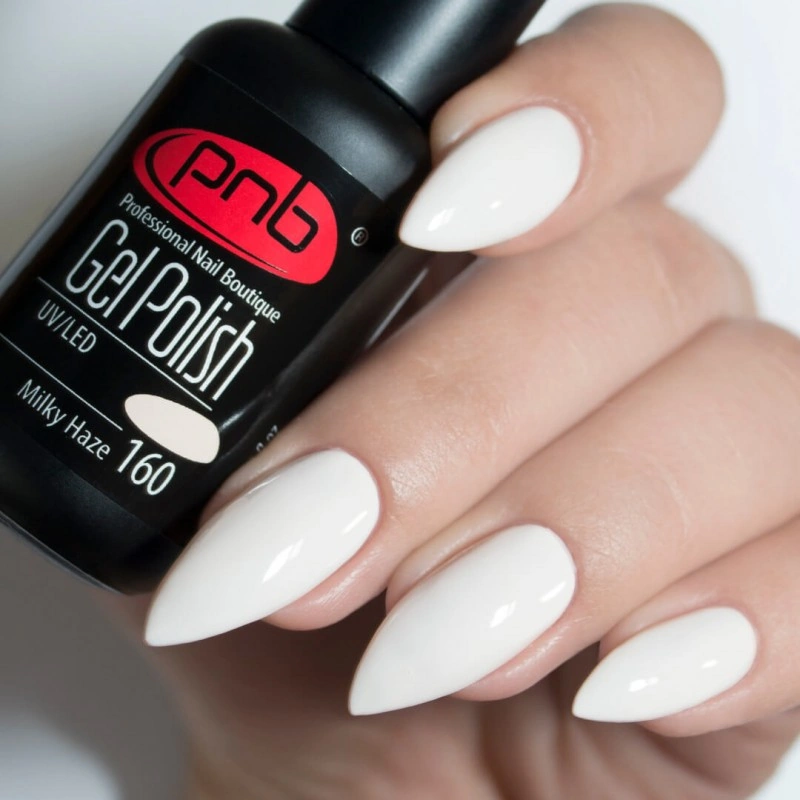 Гель-лак PNB №160 Milky Haze світло-молочний, емаль 8 мл