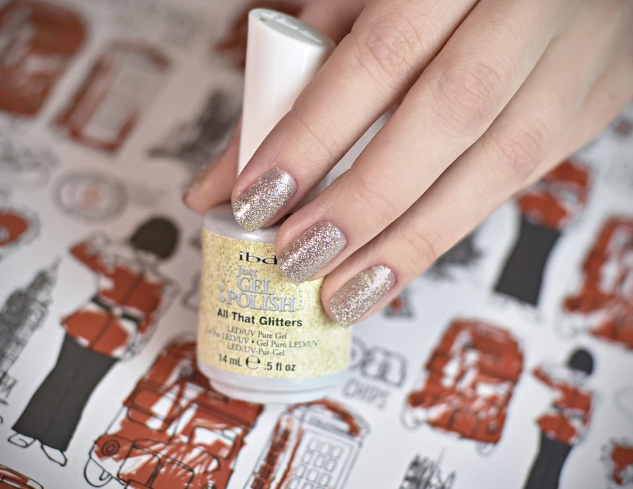 Гель-лак Весь цей блиск IBD Just Gel Polish All That Glitters золоті блискітки 14 мл