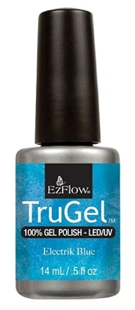 Гель-лак EzFlow TruGel Electrik Blue кислотний яскраво-блакитний з легким перламутром 14 мл