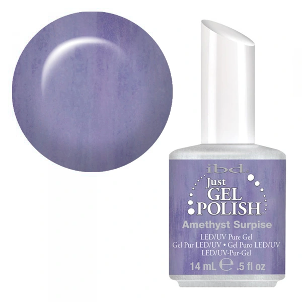 Гель-лак Дивовижний аметист IBD Just Gel Polish Amethyst Surprise темно-бузковий, перламутровий, щільний 14 мл