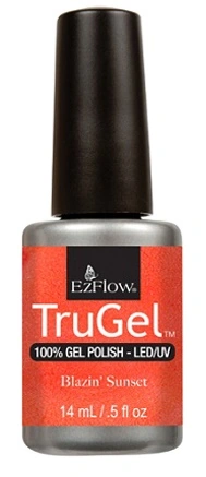 Гель-лак EzFlow TruGel Blazin Sunset помаранчевий з мікроблиском 14 мл