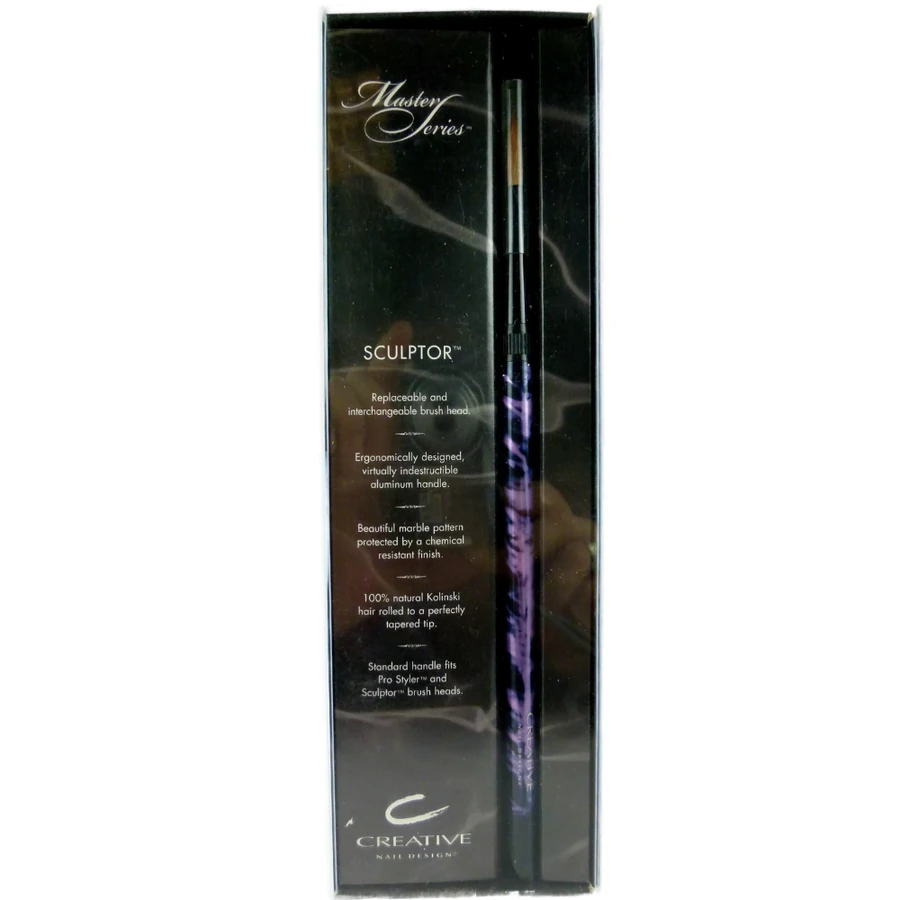 Пензлик для акрилу зі змінними насадками CND Master Series Sculptor Brush Purple бузкова ручка, натуральний соболь