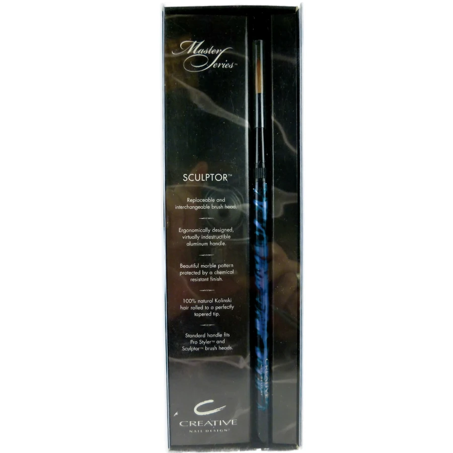 Пензлик для акрилу зі змінними насадками CND Master Series Sculptor Brush Blue синя ручка, натуральний соболь