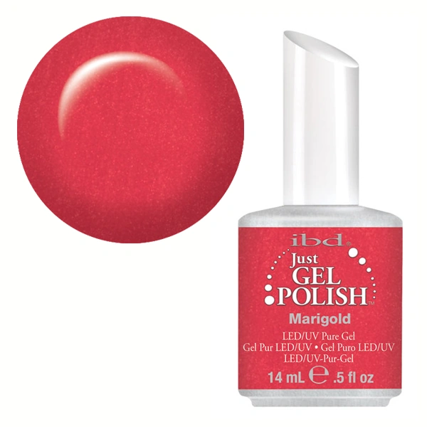 Абрикосний IBD Just Gel Polish Marigold коралово-малиновий, легкий мікроблиск 14 мл