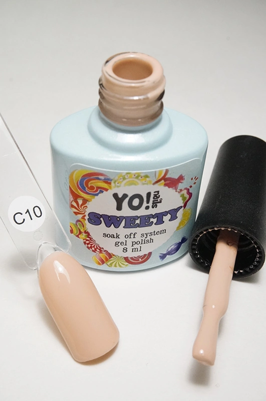 Гель-лак Yo!Nails SWEETY №С10 блідий, персиково-рожевий, емаль 8 мл