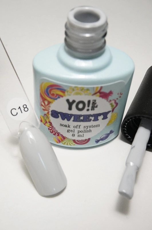 Гель-лак Yo!Nails SWEETY №С18 світло-сірий, емаль 8 мл