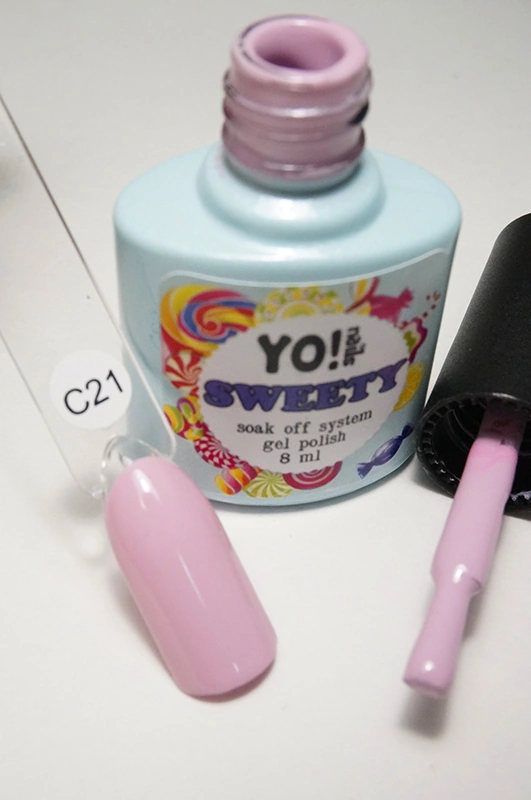 Гель-лак Yo!Nails SWEETY №С21 блідий лілово-рожевий, емаль 8 мл