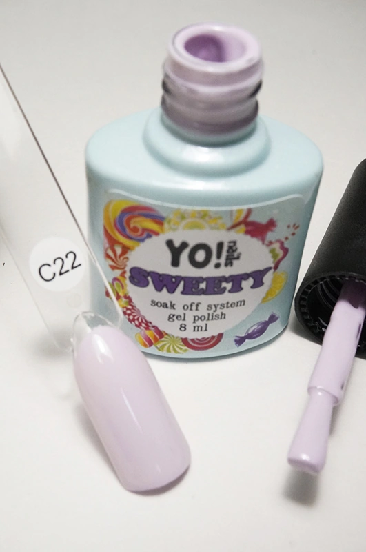 Гель-лак Yo!Nails SWEETY №С22 блідий світло-бузковий, емаль 8 мл