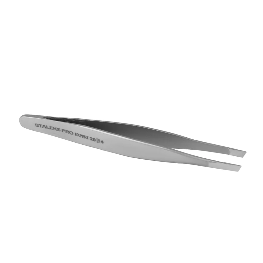Пінцет для брів Staleks Pro EXPERT 20 TYPE 4 вузькі скошені кромки