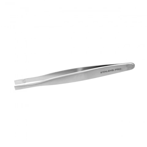 Пінцет для брів Staleks EXPERT 20 TYPE 1 широкі прямі кромки