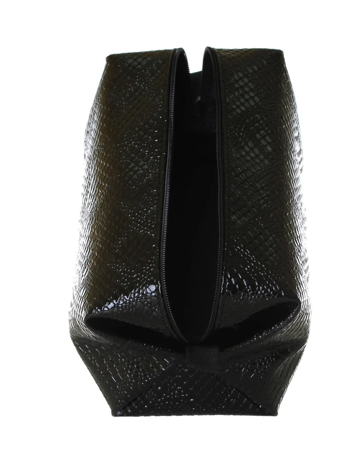 Косметичка середня OJO Reptile Bow Medium Cosmetician рептилія, чорний