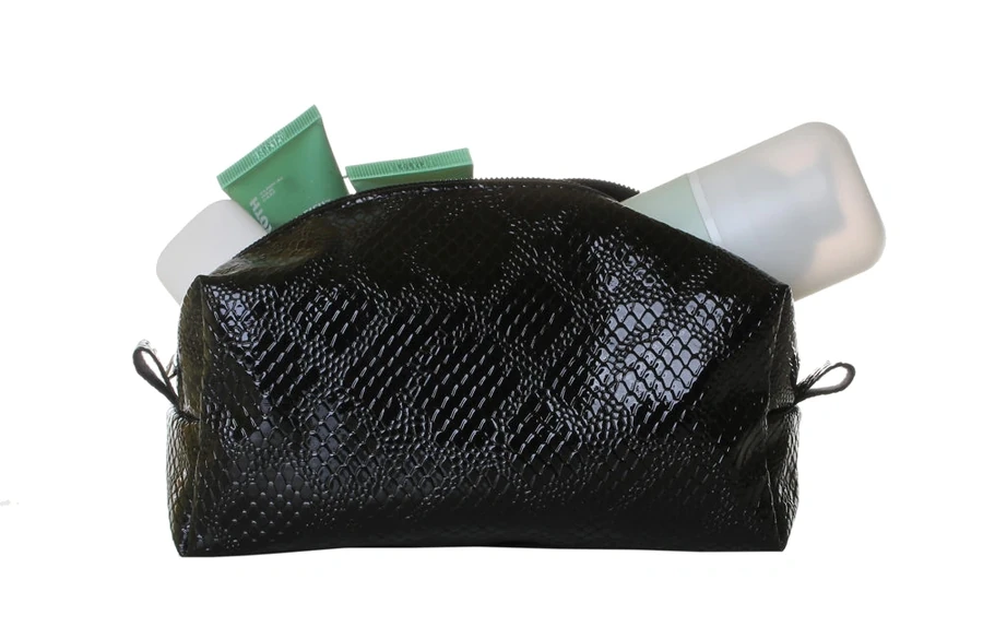 Косметичка середня OJO Reptile Bow Medium Cosmetician рептилія, чорний