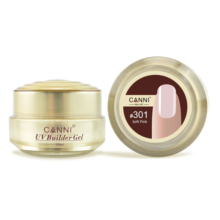 Конструюючий гель Canni UV Builder Gel Soft Pink #301 м`який рожевий 15 мл