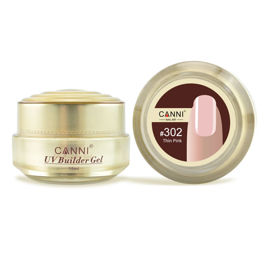 Конструюючий гель Canni UV Builder Gel Thing Pink #302 напівпрозорий рожевий 15 мл