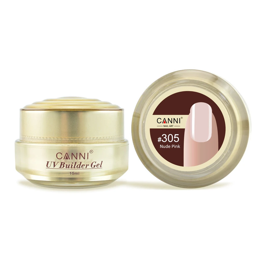 Конструюючий гель Canni UV Builder Gel Nude Pink #305 тілесно-рожевий 15 мл
