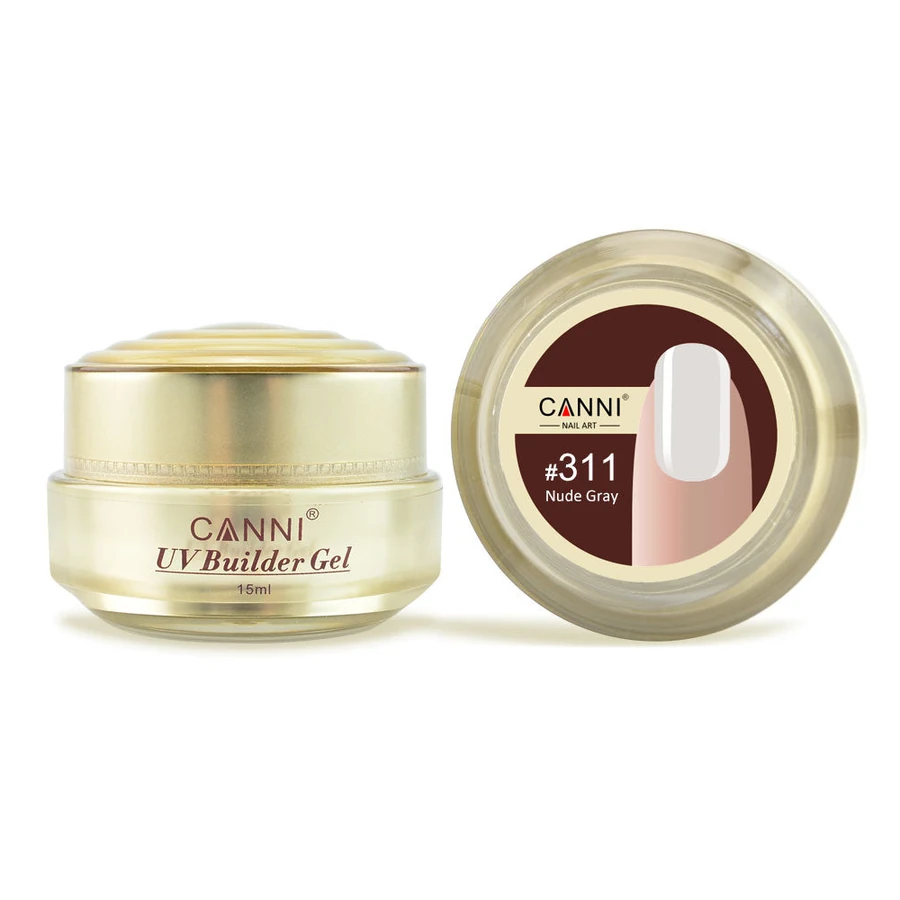 Конструюючий гель Canni UV Builder Gel Nude Grey #311 тілесно-сіро-бежевий 15 мл