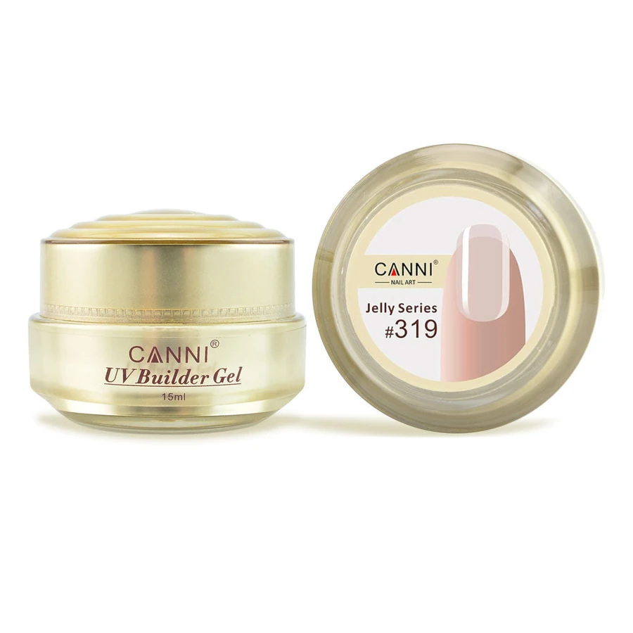 Конструюючий гель Canni UV Builder Gel Jelly Series #319 тілесно-сіро-бежевий, напівпрозорий 15 мл