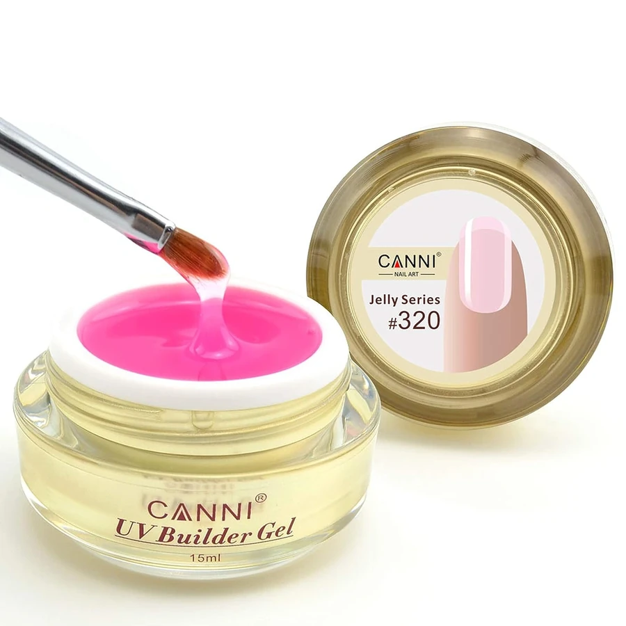 Конструюючий гель Canni UV Builder Gel Jelly Series #320 рожевий, напівпрозорий 15 мл