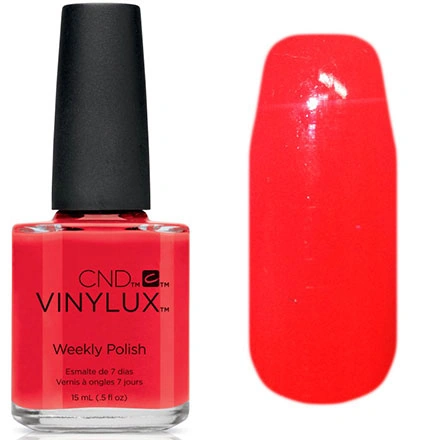 Лак CND VINYLUX 244 Mambo Beat оранжево-кораловий, емаль 15 мл