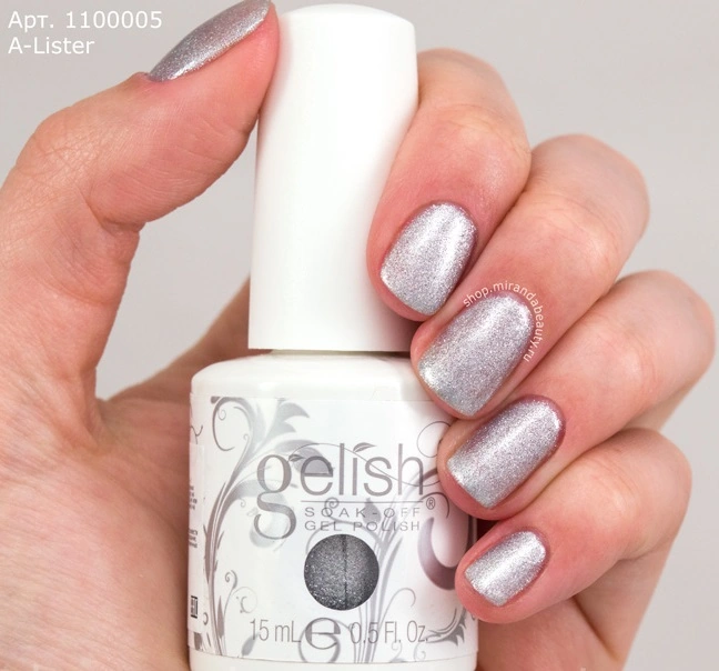 Гель-лак Harmony Gelish A-Lister світло-сріблястий металікс мікроблиском 15 мл