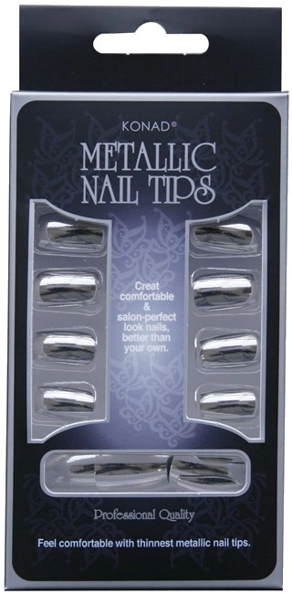 Набір для експрес-манікюру Konad Metallic Nail Tips Silver