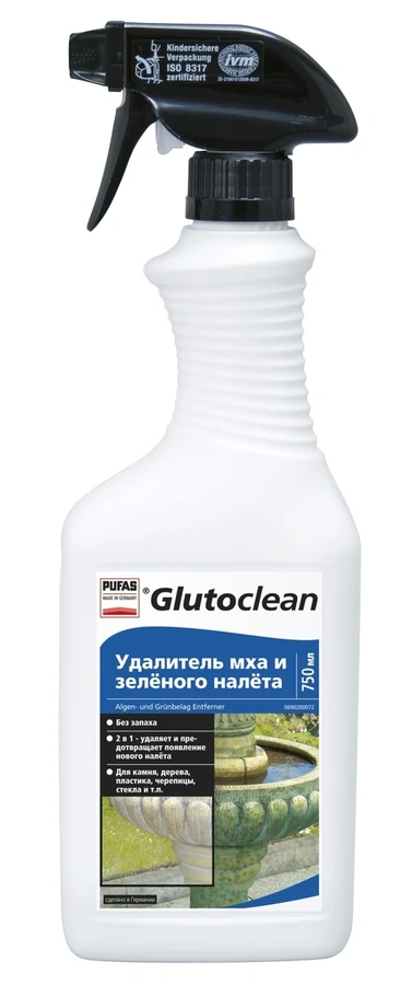 Видавлювач зеленого нальоту та водоростей Glutoclean Algen Und Grünbelag Entferner 750 мл
