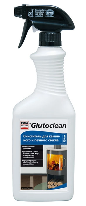 Очищувач для камінного та пічного скла Glutoclean Kamin und Ofenglas Reiniger 750 мл