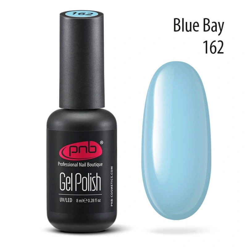 Гель-лак PNB №162 Blue Bay світло-блакитний, емаль 8 мл