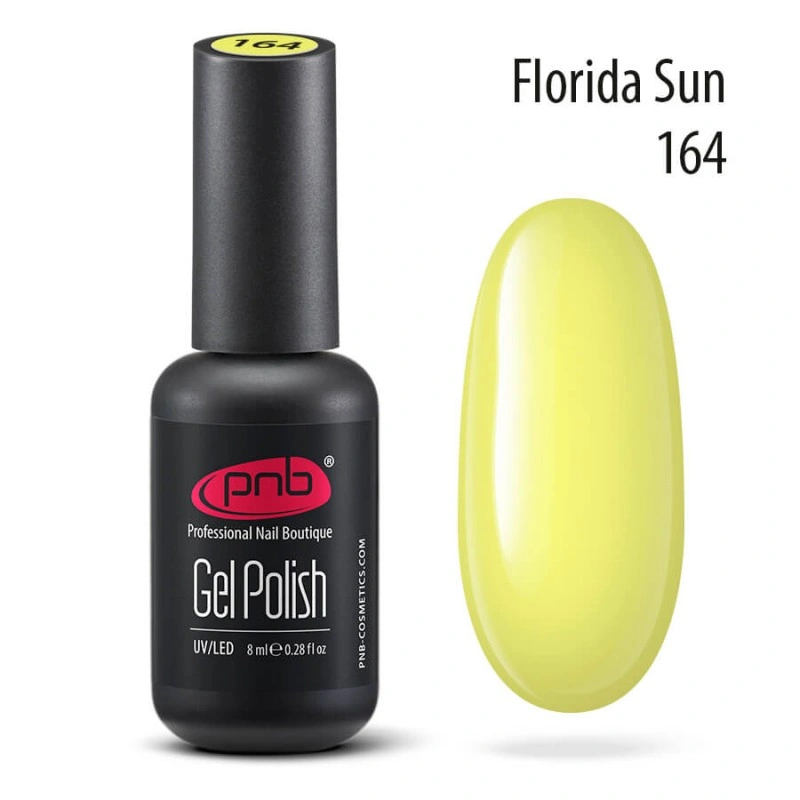 Гель-лак PNB №164 Florida Sun світло-жовтий, емаль 8 мл