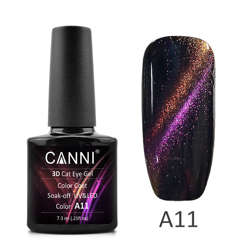 Топ з ефектом "Зоряне небо" Canni 3D Top Coat Cat Eye A11 7,3 мл