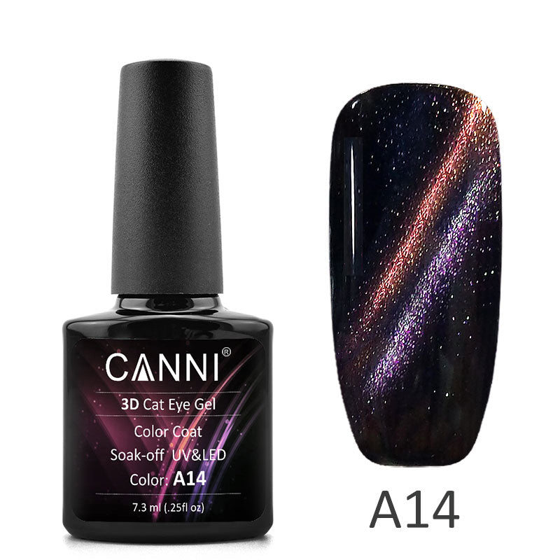 Топ з ефектом "Зоряне небо" Canni 3D Top Coat Cat Eye A14 7,3 мл