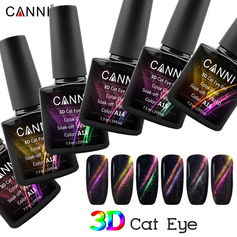 Топ з ефектом "Зоряне небо" Canni 3D Top Coat Cat Eye A14 7,3 мл