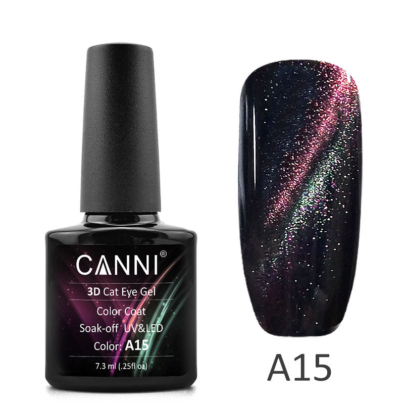 Топ з ефектом "Зоряне небо" Canni 3D Top Coat Cat Eye A15 7,3 мл