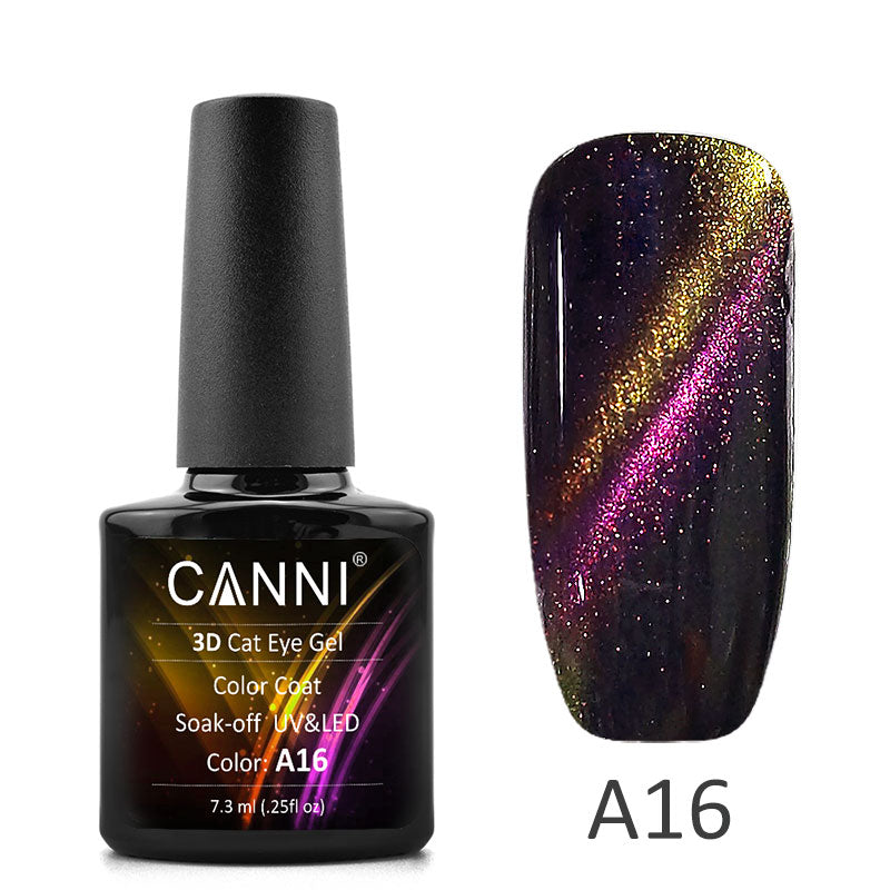 Топ з ефектом "Зоряне небо" Canni 3D Top Coat Cat Eye A16 7,3 мл