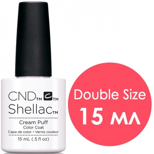Гель-лак CND Shellac Cream Puff яскраво-білий, емаль 15 мл