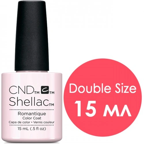 Гель-лак CND Shellac Romantique молочно-рожевий, напівпрозорий, емаль 15 мл