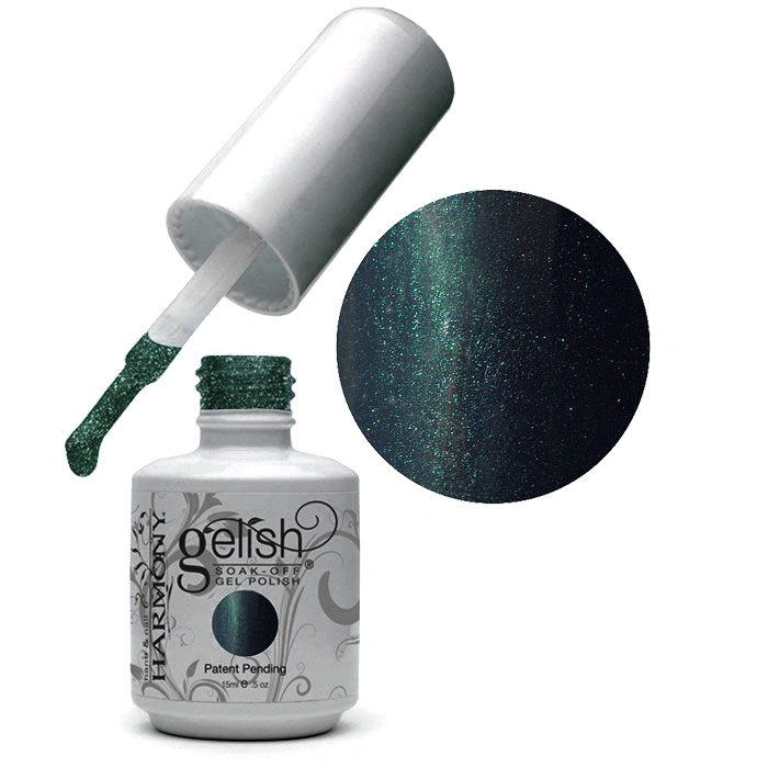 Гель-лак Harmony Gelish The Dark Side чорно-смарагдовий з мікроблиском 15 мл