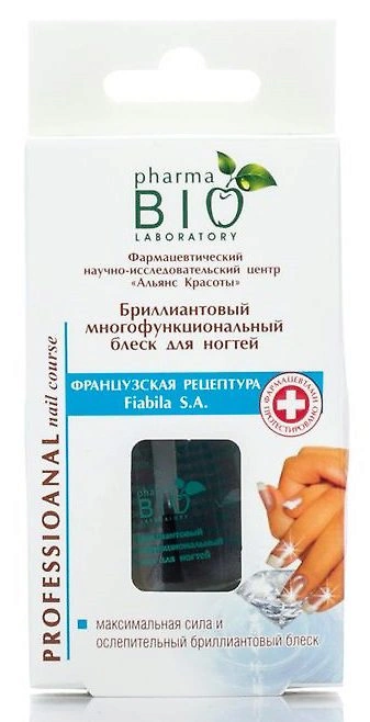 Діамантовий багатофункціональний блиск для нігтів Pharma BIO Brilliant Multifunctional Polish For Nails 12 мл